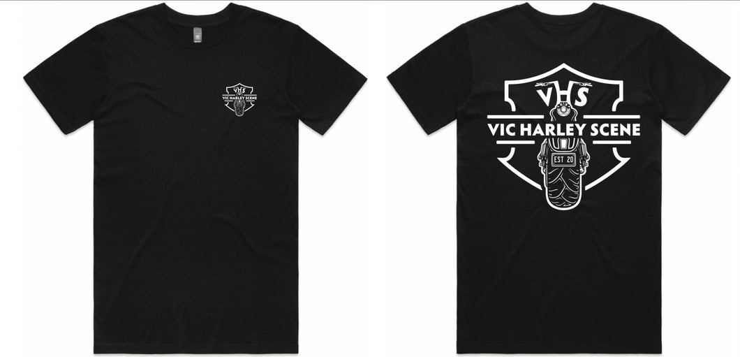 V Rod Edition Tee - Black with White Print